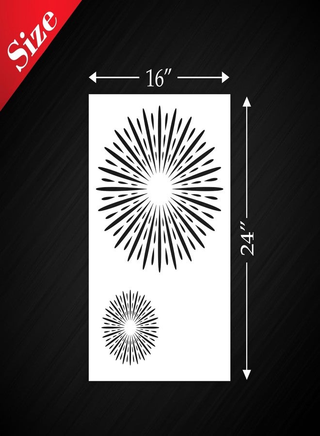 Cliths 1Pcs Wall Painting Stencil Fireworks Design DIY Template for Bedroom Living Room Home Office Walls Furniture Fabric Crafts 24x16 INCH - Image 2